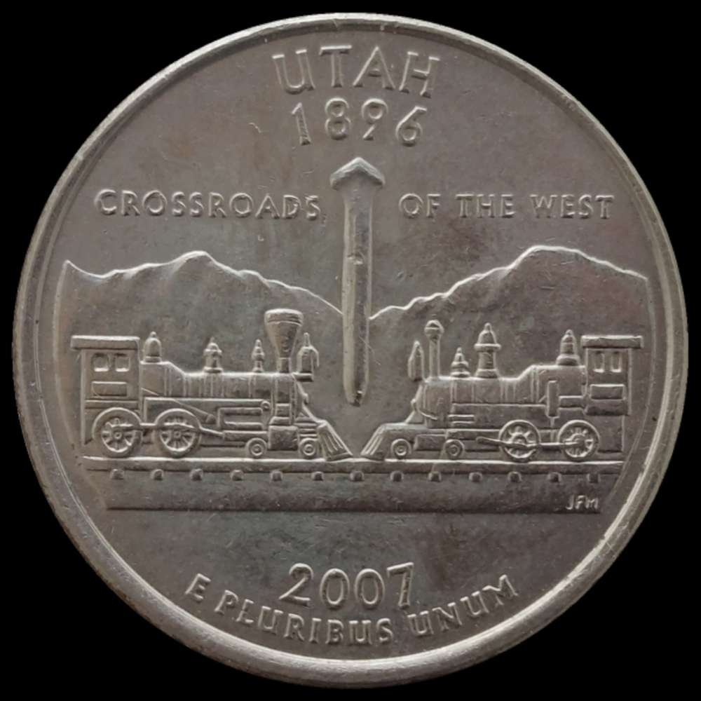 Quarter-Dollar-2007---P--*utah*--USA--Die-Chip